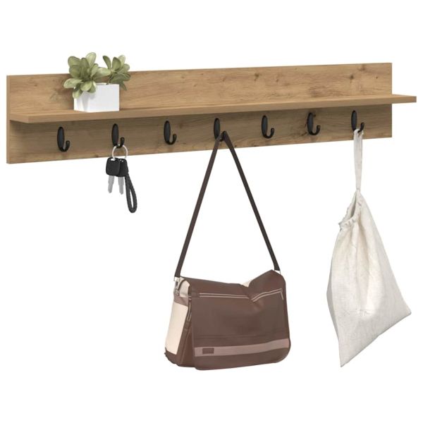 Стенен закачалка за палта със съхранение Дъб 100 x 10,5 x 18 см