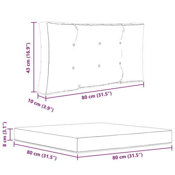 Възглавница за диван на открито 3 pcs Тюркоаз Полиестер