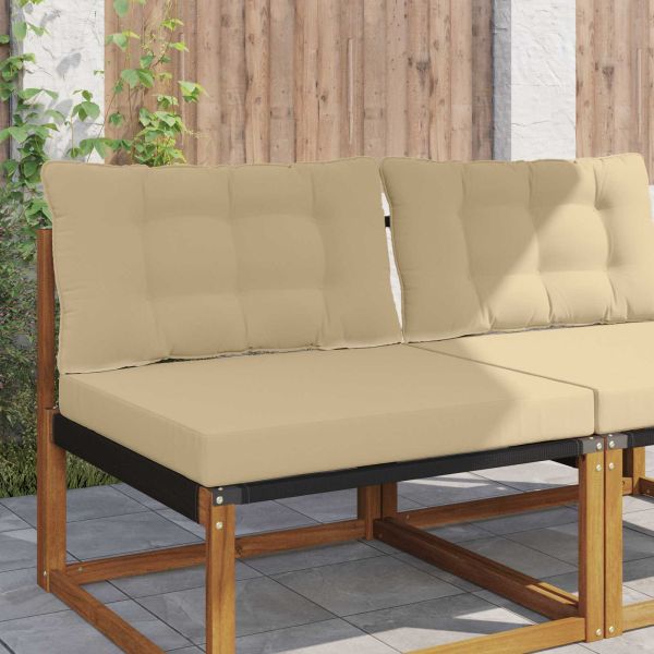 Възглавница за диван на открито 2 pcs Бежово Полиестер