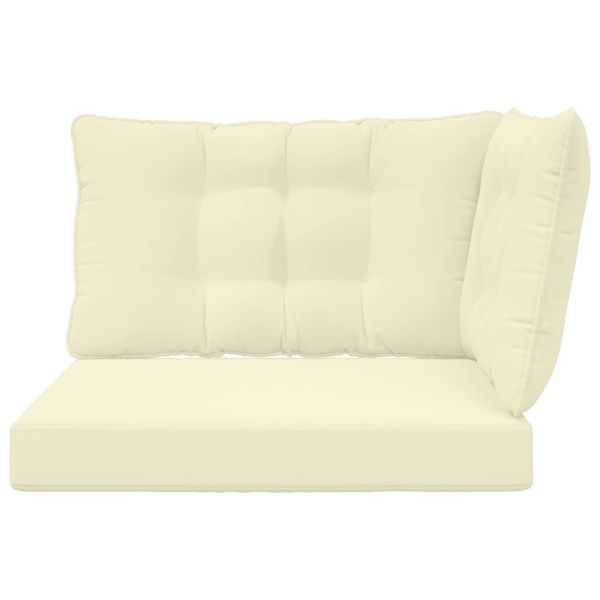 Възглавница за диван на открито 3 pcs Крем Полиестер