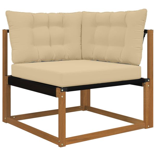 Възглавница за диван на открито 3 pcs Бежово Полиестер