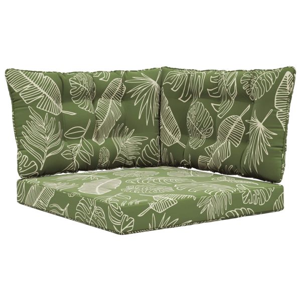 Възглавница за диван на открито 3 pcs Дизайн с листа Полиестер