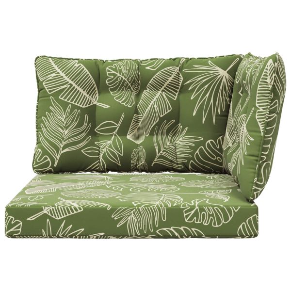 Възглавница за диван на открито 3 pcs Дизайн с листа Полиестер