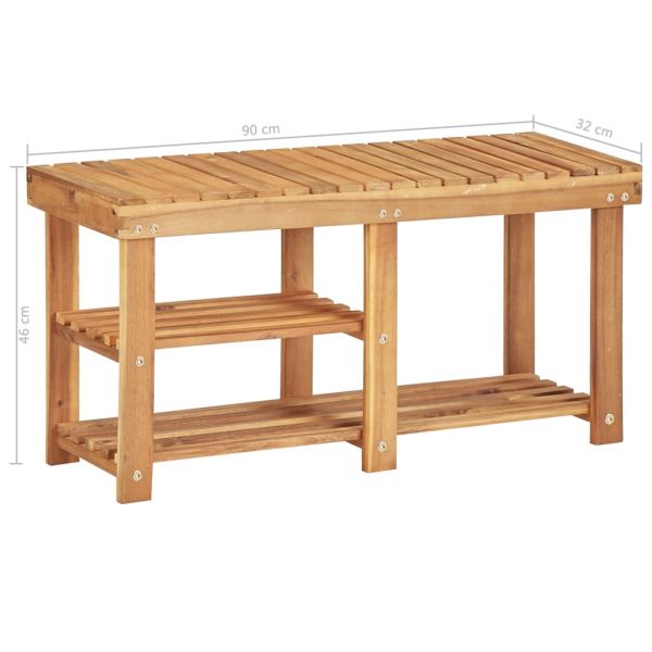 Стелаж за обувки, 90x32x46 см, акациево дърво масив