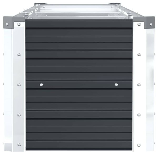 Градинска висока леха поцинкована стомана 320x40x45 см антрацит