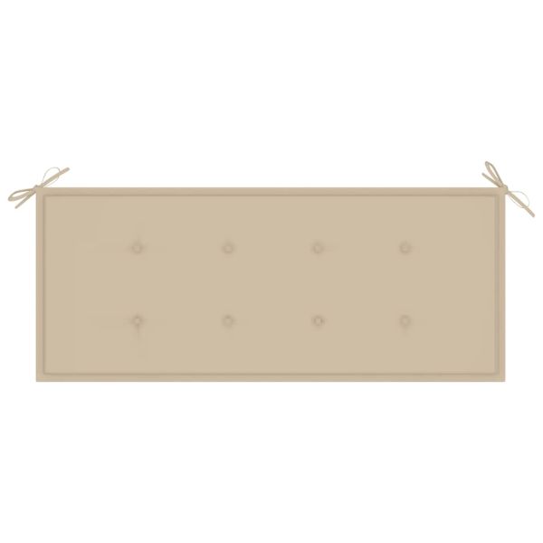 Сгъваема градинска пейка с възглавница, 118 см, бамбук