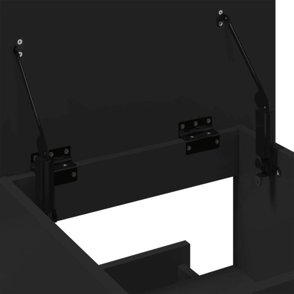 Катедра с колелца и чекмедже черен 55x55x107 см инженерно дърво