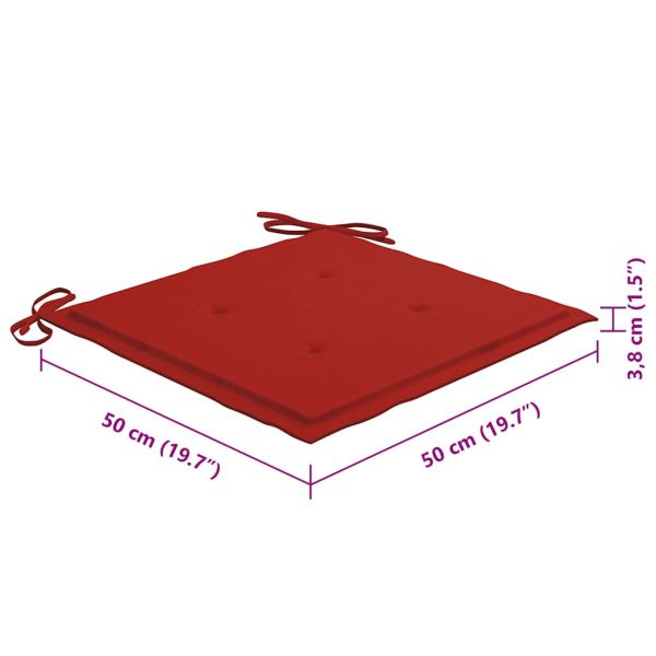 Градински столове с възглавници, 8 бр, акация масив