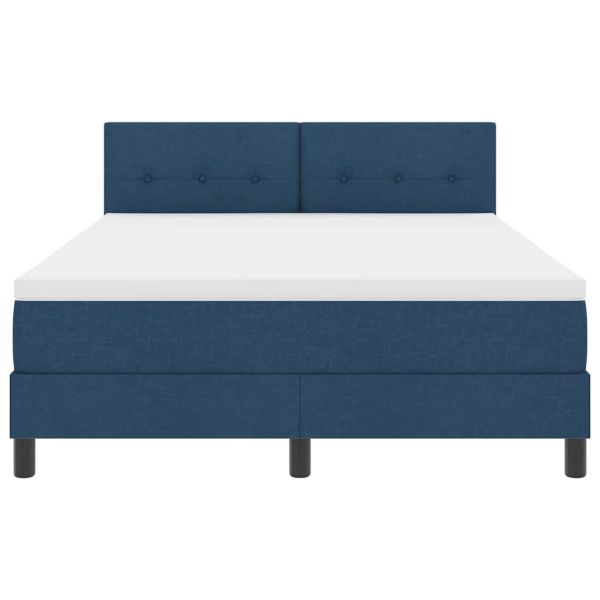 Легло с пружинирана основа с таблото Синьо 140 x 190 cm текстил