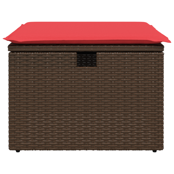 Градински стол с възглавница, кафяв, 55x55x37 см, полиратан