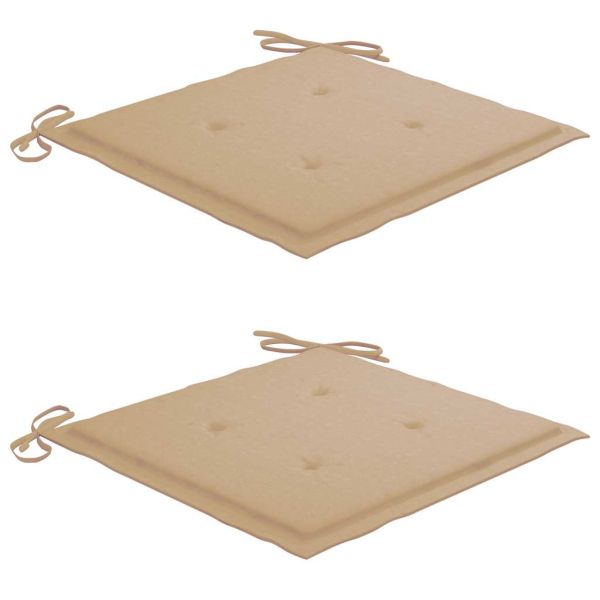 Сгъваем трапезен комплект с възглавници, 3 части, тик масив