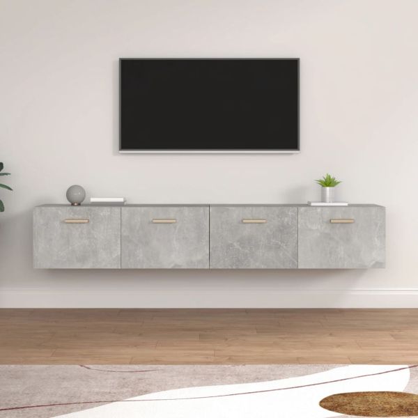 Стенни шкафове 2 бр бетонно сиви 100x36,5x35 см инженерно дърво