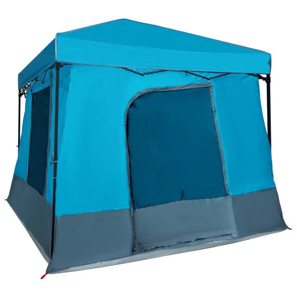 Комплект къмпинг тента с покрив 2 pcs Синьо Тафта и Тканина