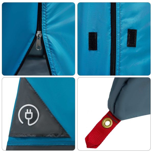 Комплект къмпинг тента с покрив 2 pcs Синьо Тафта и Тканина