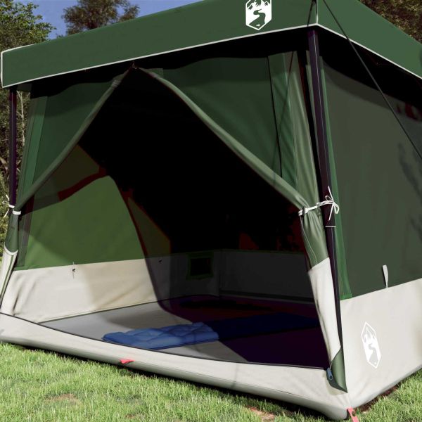 Комплект къмпинг тента с покрив 2 pcs Зелен Тафта и Тканина