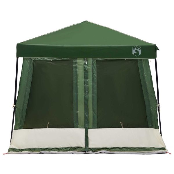 Комплект къмпинг тента с покрив 2 pcs Зелен Тафта и Тканина