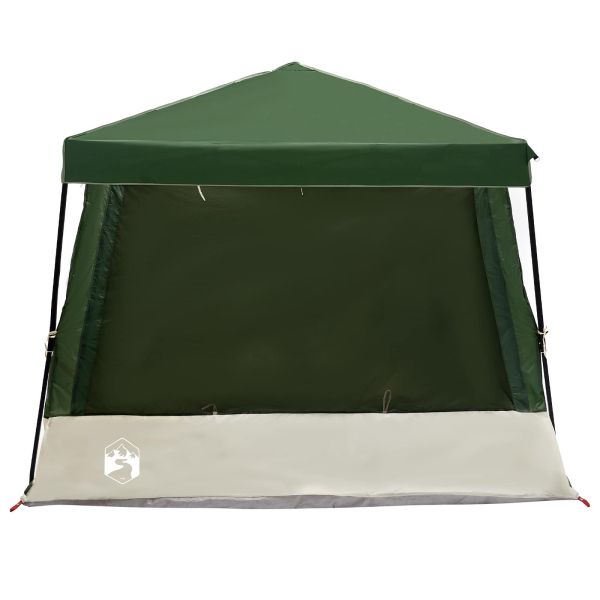 Комплект къмпинг тента с покрив 2 pcs Зелен Тафта и Тканина