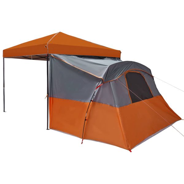 Комплект къмпинг тента с покрив 2 pcs Оранжево Тафта и Тканина