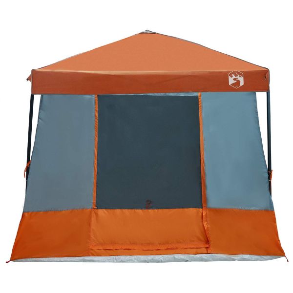 Комплект къмпинг тента 2 pcs Сив и оранжев Тафта и Тканина