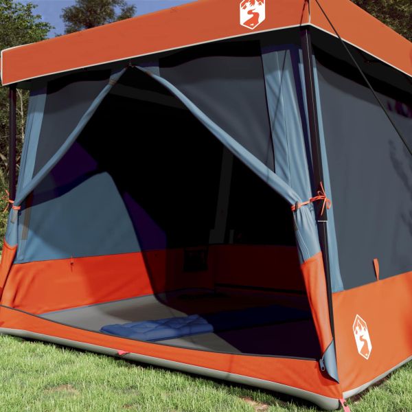 Комплект къмпинг тента 2 pcs Сив и оранжев Тафта и Тканина