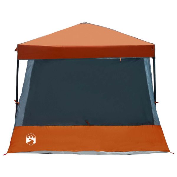 Комплект къмпинг тента 2 pcs Сив и оранжев Тафта и Тканина