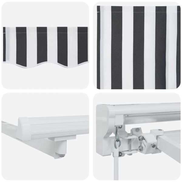 Ръчен сгъваем навес Антрацит и бяло 4 × 3 m