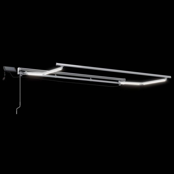 Ръчна рамка за сенник с LEDs Жълт и бял 3 x 2,5 m