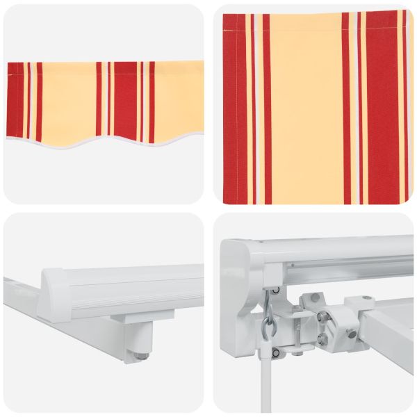 Ръчна рамка за сенник с LEDs Жълто, оранжево и бяло 3,5 x 2,5 m