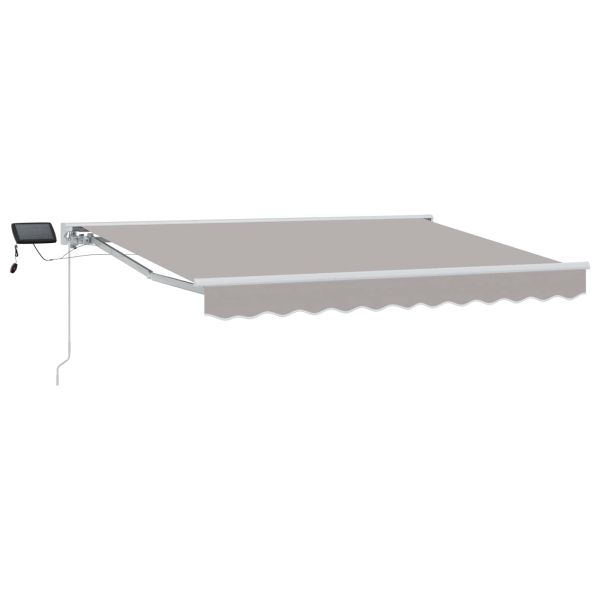 Ръчна рамка за сенник с LEDs Светлосив и бял 3,5 x 2,5 m