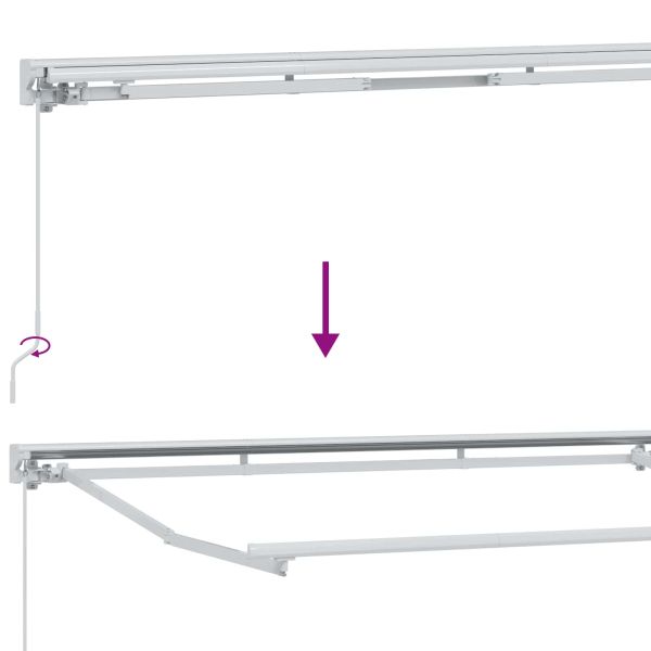 Ръчна рамка за сенник с LEDs Червено и бяло 3,5 x 2,5 m