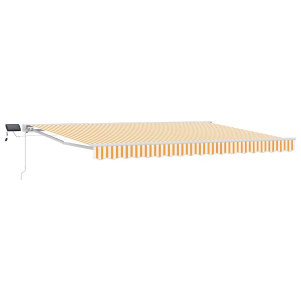 Ръчна рамка за сенник с LEDs Жълт и бял 4 × 3,5 m