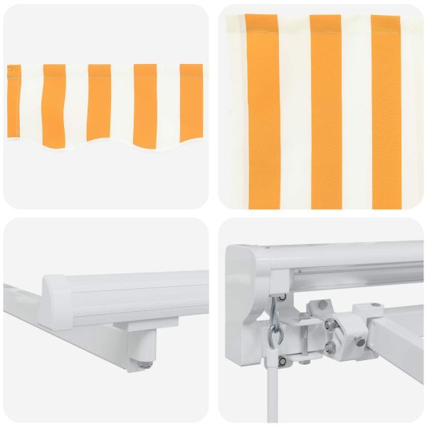 Ръчна рамка за сенник с LEDs Жълт и бял 4,5 × 3 m