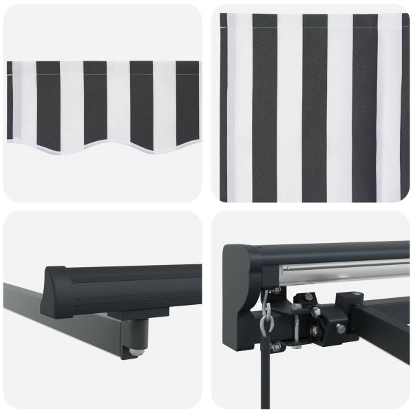 Ръчна рамка за сенник с LEDs Антрацит и бяло 3,5 x 2 m