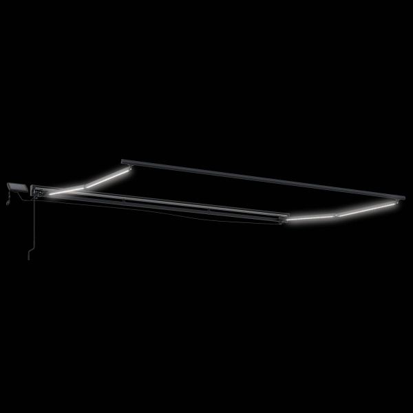 Ръчна рамка за сенник с LEDs Синьо, Бяло, Антрацит 4,5 × 3 m