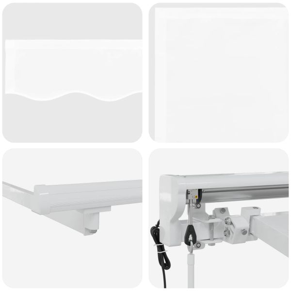 Електрически разтегателен навес Бяло 4,5 × 3 m