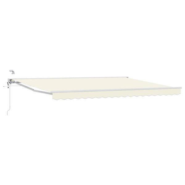 Електрически разтегателен навес Слонова кост и бяло 4,5 × 3 m