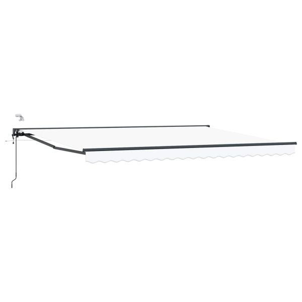 Електрически разтегателен навес Бял 4 × 3 m