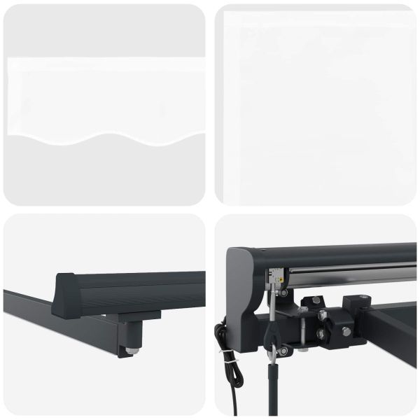 Електрически разтегателен навес Бял 4 × 3 m