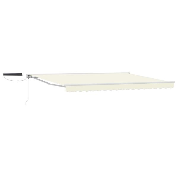 Електрически разтегателен навес Слонова кост и бяло 4 × 3,5 m