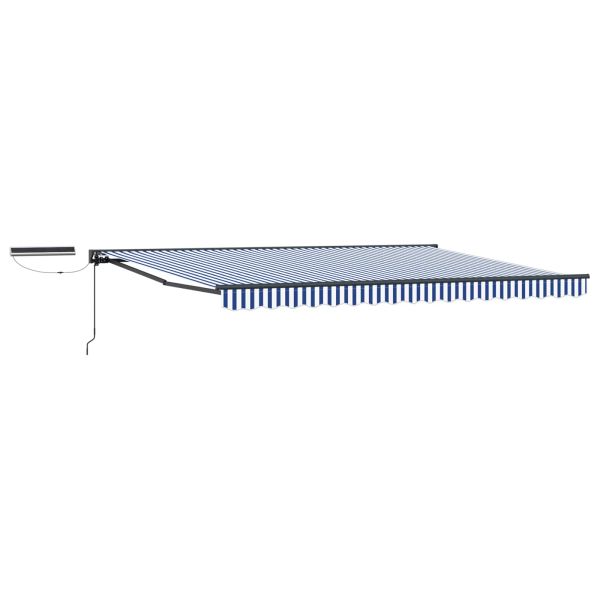 Електрически разтегателен навес Синьо, Бяло, Антрацит 4 × 3,5 m