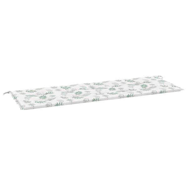 Възглавница за градинска пейка с листа 150x50x3 см оксфорд плат