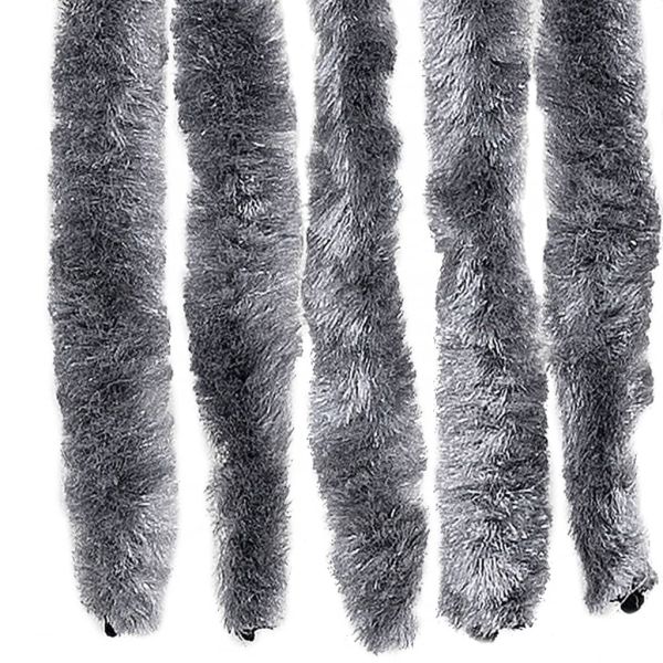 Ресни за врата против мухи, сребристо, 100x200 см, шенил