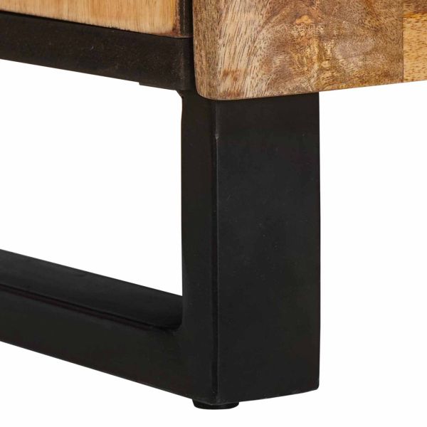 Висок шкаф с врата Кафяво 90 x 33 x 75 см Солидно мангово дърво