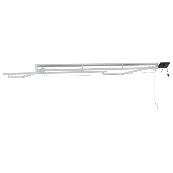 Ръчна рамка за сенник с LEDs Бял 3 x 2 m Алуминий