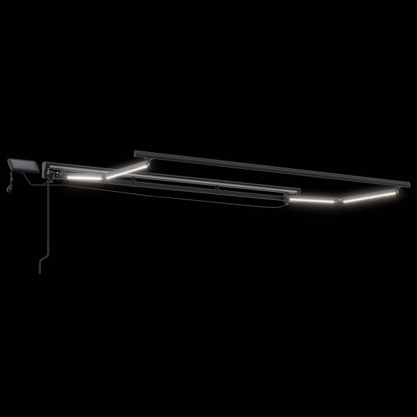 Ръчна рамка за сенник с LEDs Антрацит 3,5 x 2 m Алуминий