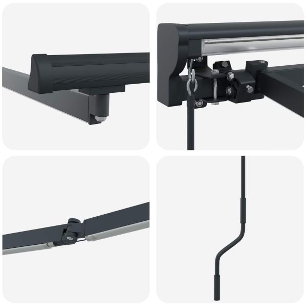 Ръчна рамка за сенник с LEDs Антрацит 3,5 x 2,5 m Алуминий