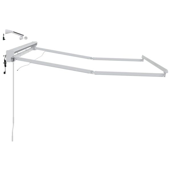 Електрическа рамка за сенник с LED светлини Бял 3 x 2 m