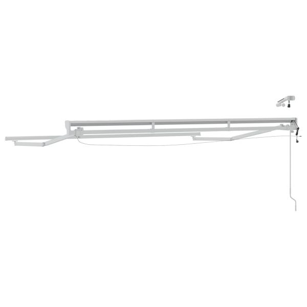 Електрическа рамка за сенник с LED светлини Бял 3,5 x 2 m