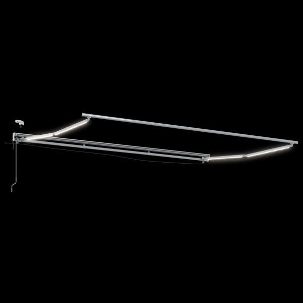 Електрическа рамка за сенник с LED светлини Бял 4 x 2 m