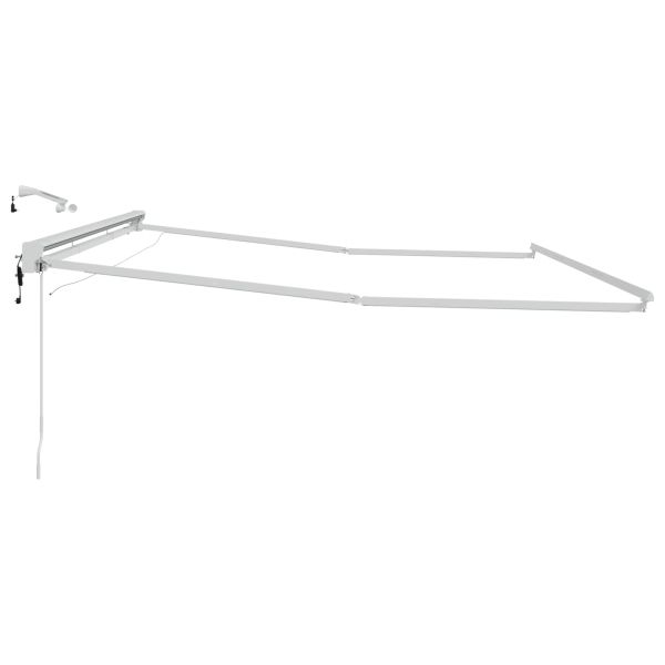 Електрическа рамка за сенник с LED светлини Бял 5 × 3,5 m